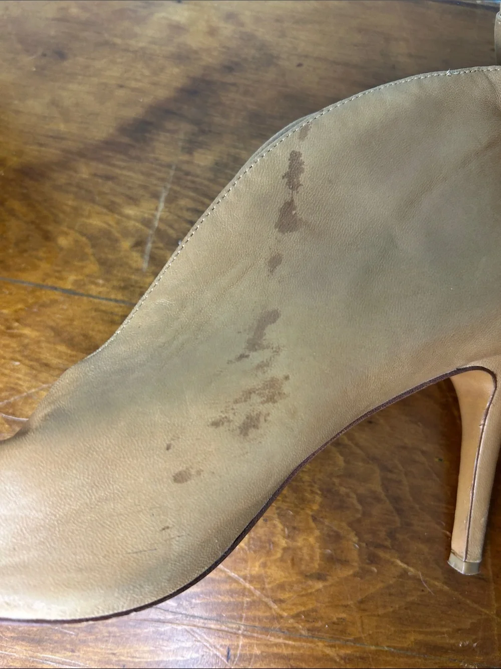 Vince Camuto Tan Open-Toe Leather Ankle Heels size 10